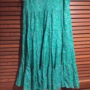 Ralph Lauren NWT tiered maxi skirt blue:green